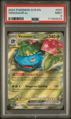 Venusaur EX 1/142 MINT PSA 9. Pokemon S&V Stellar Crown - 2024 - Image 1