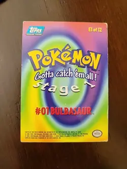 DMG! Bulbasaur 1999 SILVERFOIL Topps Pokemon The Movie Stage 1 #E1 Blue Logo - Image 2