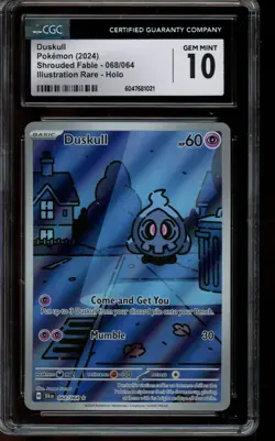 CGC 10 GEM MINT Pokemon Duskull Shrouded Fable Illustration Rare Holo 068/064 - Image 1