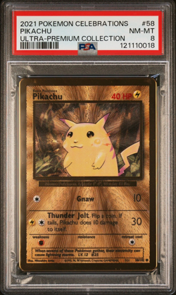 2021 POKEMON CELEBRATIONS ULTRA-PREMIUM COLLECTION #58 PIKACHU PSA 8 - Image 1