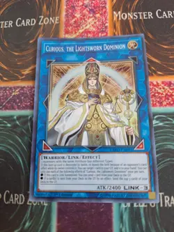 Yugioh Curious, the Lightsworn Dominion EXFO-EN091 Super Rare 1st Edition NM - Image 1