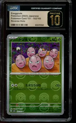 CGC 10 PRISTINE Pokemon Exeggcute Pokemon Card 151 Reverse Holo 102/165 Japanese - Image 1