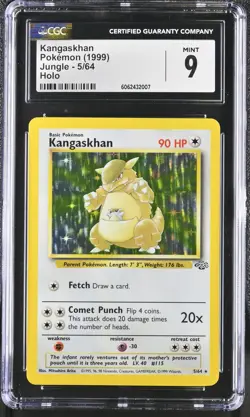 CGC 9 MINT Kangaskhan 1999 Jungle 5/64 Holo Pokemon Card psa - Image 1