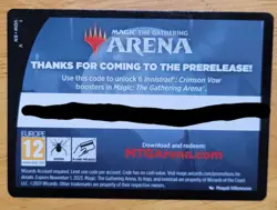 Innistrad: Crimson Vow Code 6 Boosters Prerelease MTG Arena card - Image 1
