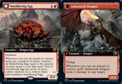 Smoldering Egg // Ashmouth Dragon - Extended Art MID NM MTG - Image 1