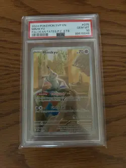 POKEMON PSA 10 Paldean Fates Mimikyu 075 Pokemon Center Promo SVP - Image 4
