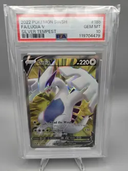 Lugia V 185/195 Pokemon Silver Tempest Holo Full Art - PSA 10 GEM MINT - Image 1