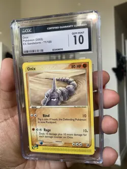 CGC 10 GEM MINT Pokemon 2003 Onix Ex Sandstorm E Reader 71/100 Card - Image 1