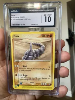 CGC 10 GEM MINT Pokemon 2003 Onix Ex Sandstorm E Reader 71/100 Card - Image 2