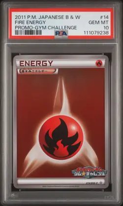 2011 POKEMON JPN B&W PROMO GYM CHALLENGE #14 FIRE ENERGY PSA 10 - Image 1