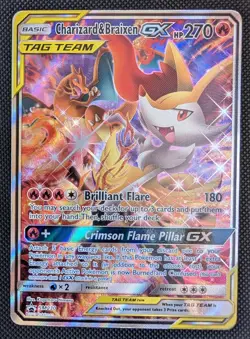 Pokemon Charizard & Braixen GX Tag Team Black Star Promo SM230 TCG - Image 1