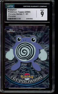 CGC 9 MINT Pokemon Poliwhirl Topps Chrome Series 1 Chrome 61 - Image 1