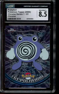 CGC 8.5 NM/MINT+ Pokemon Poliwhirl Topps Chrome Series 1 Chrome 61 - Image 1