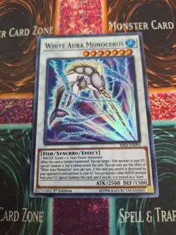 Yugioh White Aura Monoceros RIRA-EN095 Super Rare 1st Edition Near Mint - Image 1