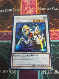 Yugioh Ally of Justice Catastor DUDE-EN007 Ultra Rare 1st Edition Near Mint - Image 1