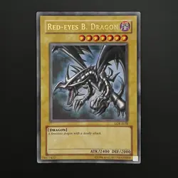 *Foil Shift Error* YuGiOh Red-Eyes Black Dragon Ultra Rare LOB-E056 2002 NM - Image 1