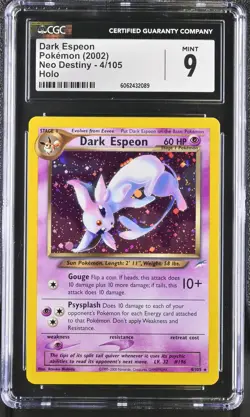CGC 9 MINT Dark Espeon 2002 Neo Destiny 4/105 Holo Pokemon Card - Image 1