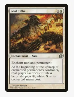 Soul Tithe #23 Return To Ravnica (RTR) Magic Card With Protective Sleeve - Image 1