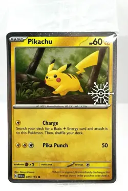 Pikachu 025/165 Pokemon TCG Holiday Calendar 2025 Holo Festive Stamp Promo Card - Image 2