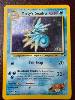 Misty's Seadra Prerelease Pokemon Card - WOTC - Gym Heroes - 9/132 - HOLO NM (B) - Image 1