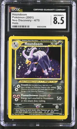 CGC 8.5 Houndoom 2001 Neo Discovery 4/75 Holo Pokemon Card psa - Image 1
