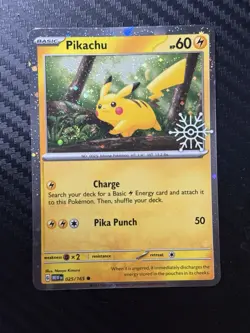 Holiday Calendar 2025- Festive Stamp Promo Pikachu Holo 025/165 - Pokemon TCG - Image 1