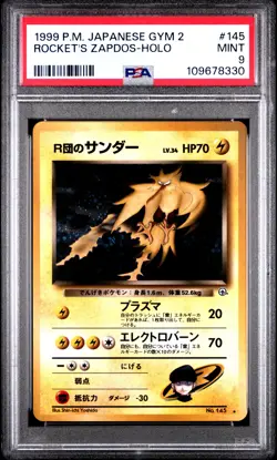 1999 POKEMON JPN GYM 2 #145 ROCKET'S ZAPDOS-HOLO PSA 9 - Image 1