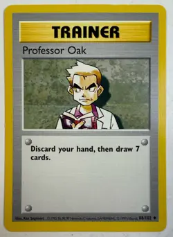 Pokemon - Professor Oak 088/102 - 1999 Base Set (Shadowless) - NM - Image 1