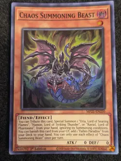 YuGiOh! - Chaos Summoning Beast MP21-EN250 Super Rare 1st Edition Near Mint - Image 1
