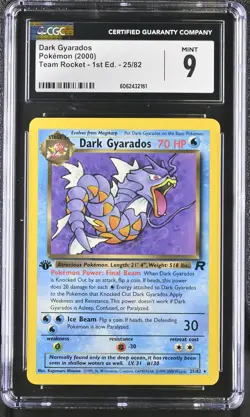CGC 9 MINT Dark Gyarados Team Rocket 1st Edition 25/82 Pokemon Card psa - Image 1