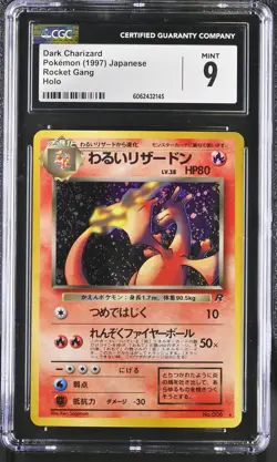 CGC 9 MINT Dark Charizard Japanese Team Rocket Gang 6 Holo Pokemon Card - Image 1