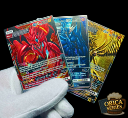 Yu-Gi-Oh Pokemon Slifer Obelisk Ra God Card Set Secret Rare Alt Art Holo Custom - Image 1
