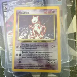 Pokemon Mewtwo TCG Base Set Holo Rare Card will ship day of purchase or day afte - Image 1