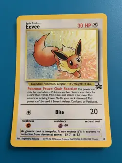 Eevee #11 Black Star Promo Holo Rare Vintage Pokemon Card - NM - Image 1