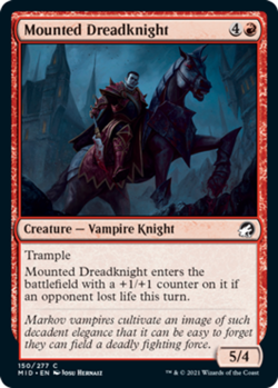 1x Mounted Dreadknight - Foil MTG Innistrad: Midnight Hunt NM Magic Foil - Image 1