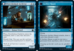 1x Overwhelmed Archivist // Archive Haunt - Foil MTG Innistrad: Midnight Hunt NM - Image 1