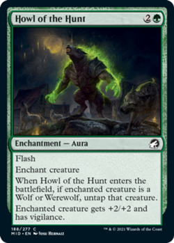 1x Howl of the Hunt - Foil MTG Innistrad: Midnight Hunt NM Magic Foil - Image 1