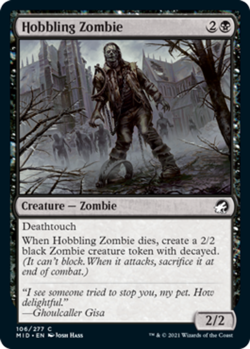 1x Hobbling Zombie - Foil MTG Innistrad: Midnight Hunt NM Magic Foil - Image 1