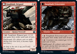 1x Fangblade Brigand // Fangblade Eviscerator - Foil MTG Innistrad: Midnight Hun - Image 1