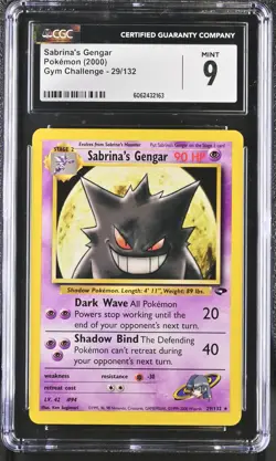 CGC 9 MINT Sabrina's Gengar 2000 Gym Challenge 29/132 Pokemon Card psa - Image 1