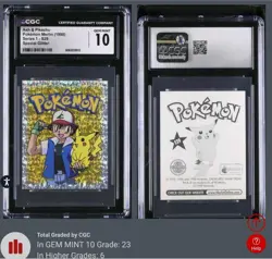 1999 Merlin Series 1 Ash & Pikachu Pokemon Sticker Holo #S29 CGC 10 - Image 1