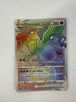 2022 Pokemon Brilliant Stars Charizard Vstar Secret Rainbow 174/172 NM Near Mint - Image 1