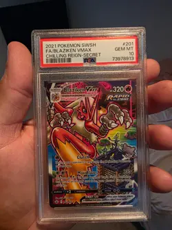 PSA 10 Blaziken Vmax Full Alt Art 201/198 Chilling Reign Pokemon - Image 1