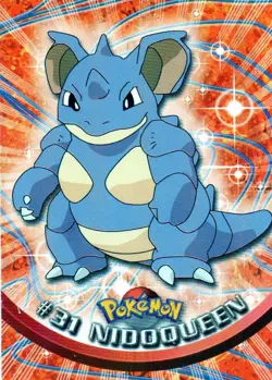 Pokemon #31 Nidoqueen Card Topps Series 1 Blue Logo - Image 1