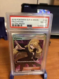 pokemon ultra prism cynthia full art 148/156 Psa 8 - Image 1