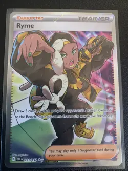Pokemon Cards Ryme 221/197 Sv03: Obsidian Flames Holo Card Trainer Supporter NM - Image 1