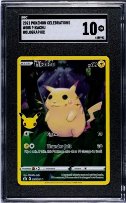 SGC 10 GEM MINT Pikachu 005/025 Celebrations 25th Full Art 2021 Pokemon Card 005 - Image 1