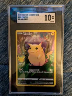 SGC 10 GEM MINT Pikachu 005/025 Celebrations 25th Full Art 2021 Pokemon Card 005 - Image 3