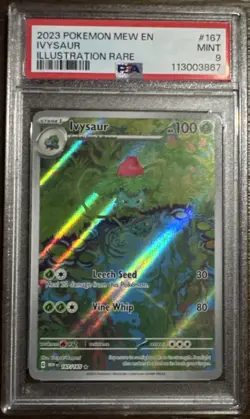 Pokemon TCG Ivysaur Illustration Rare Card 167/165 SV 151, PSA 9 Mint - Image 1