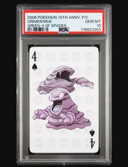 Grimer/Muk- PSA 10 - 2006 JPN Pokemon Center 10th Anniversary Poker Card - POP 1 - Image 1